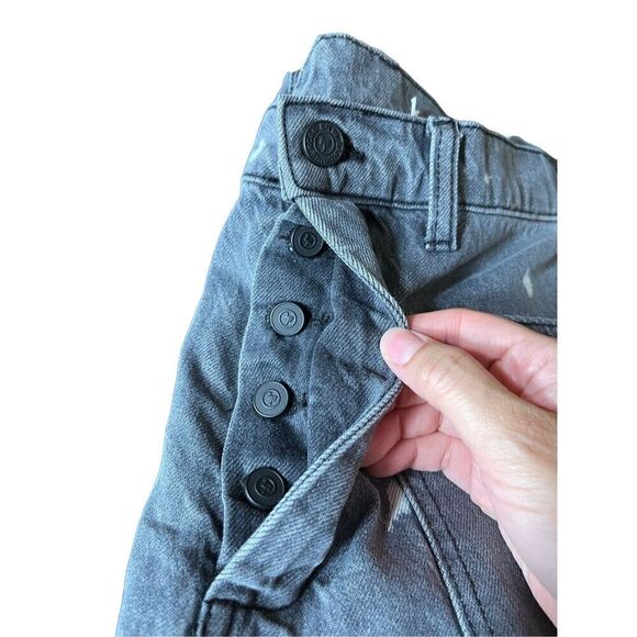 Sandrine Rose Womens Polka Dot Gray Wide Leg Button Fly Buckle‎ Back NWT Size 28 - Picture 13 of 13